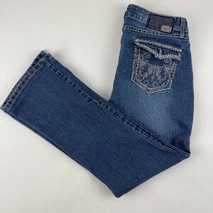 One 5 One Jeans Womens 8 Blue Denim Flap Pocket